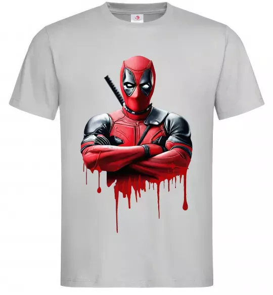 Чоловіча футболка Deadpool paint Сірий фото