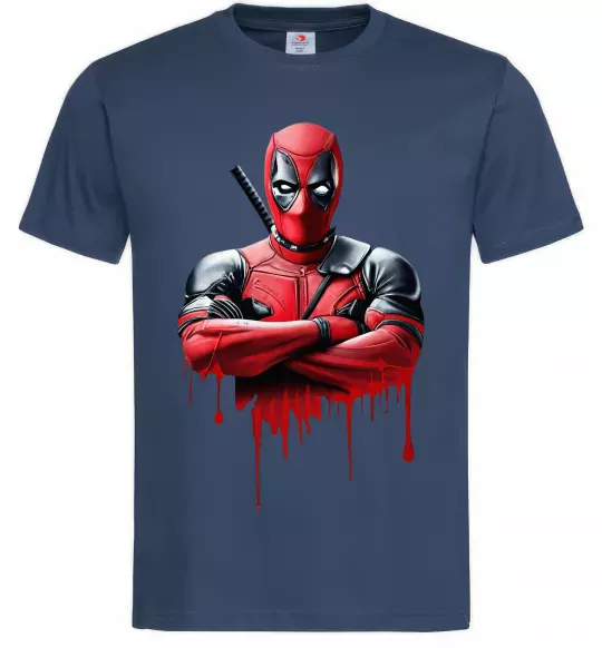 Чоловіча футболка Deadpool paint Темно-синій фото