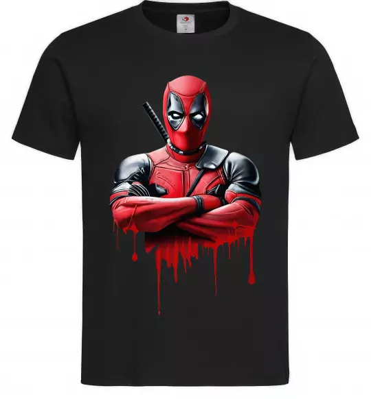 Чоловіча футболка Deadpool paint Чорний фото