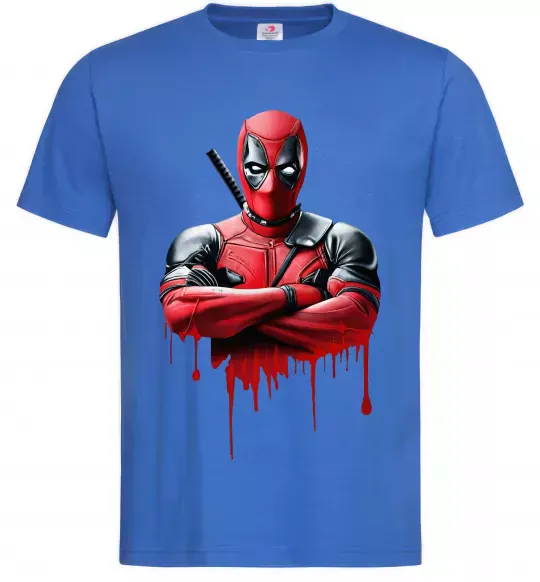 Чоловіча футболка Deadpool paint Яскраво-синій фото
