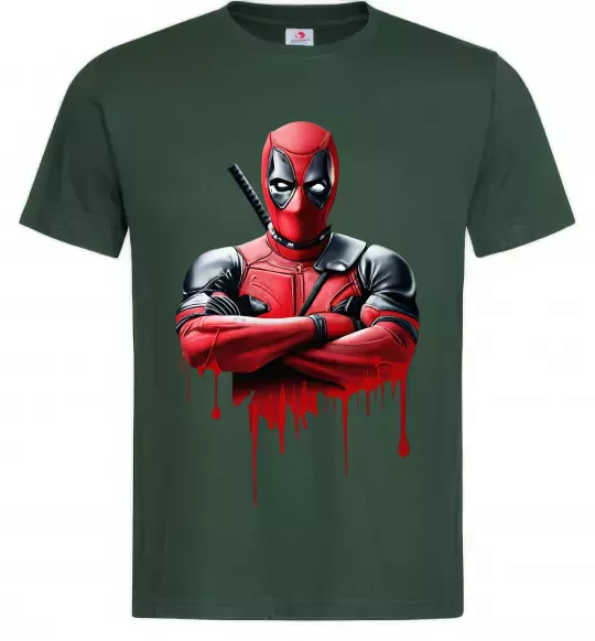 Чоловіча футболка Deadpool paint Темно-зелений фото