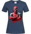 Жіноча футболка Deadpool paint Темно-синій фото