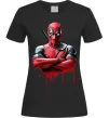 Жіноча футболка Deadpool paint Чорний фото