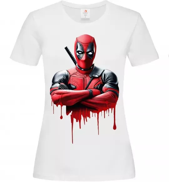 Жіноча футболка Deadpool paint Білий фото