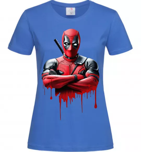 Жіноча футболка Deadpool paint Яскраво-синій фото