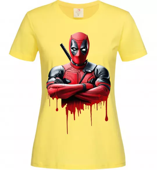 Жіноча футболка Deadpool paint Лимонний фото