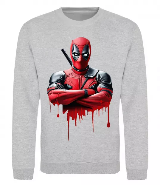 Свитшот Deadpool paint Серый меланж фото