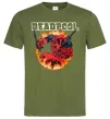 Чоловіча футболка Deadpool fire Оливковий фото