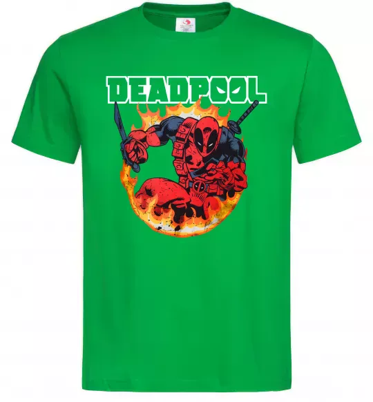 Чоловіча футболка Deadpool fire Зелений фото
