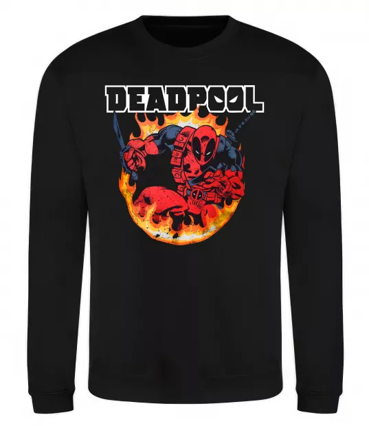 Свитшот Deadpool fire Черный фото