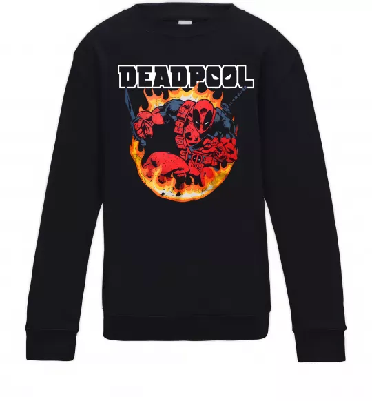 Дитячий світшот Deadpool fire Чорний фото
