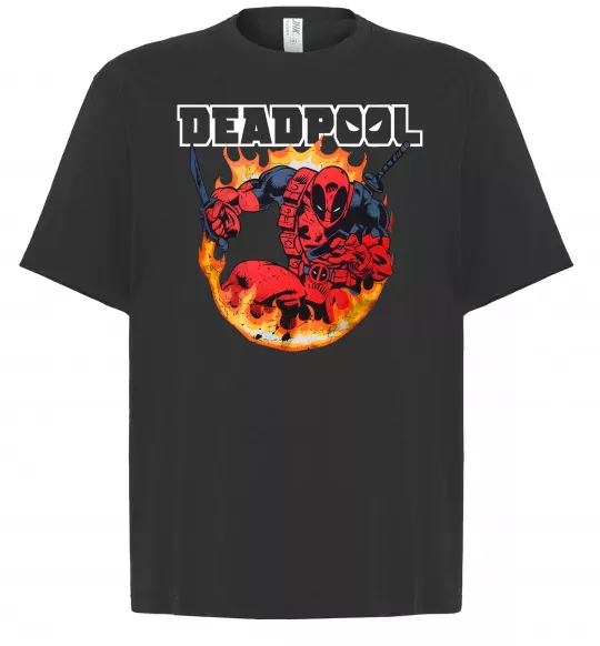 Футболка Оверсайз Deadpool fire Черный фото