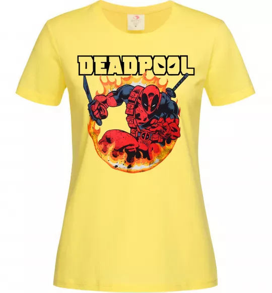 Жіноча футболка Deadpool fire Лимонний фото