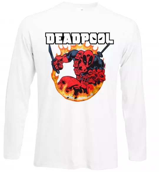 Лонгслів Deadpool fire Білий фото