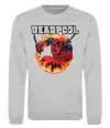 Свитшот Deadpool fire Серый меланж фото