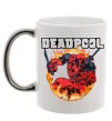 Чашка с цветной ручкой Deadpool fire Серебро фото