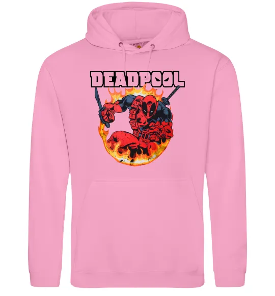 Чоловіча толстовка (худі) Deadpool fire Рожевий фото