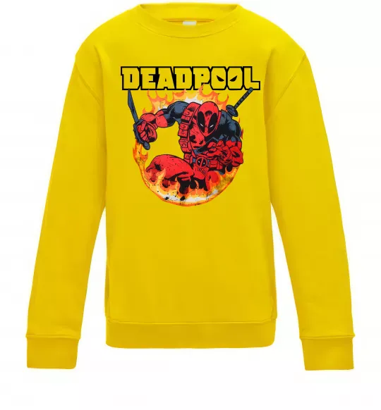 Дитячий світшот Deadpool fire Сонячно жовтий фото