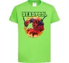 Дитяча футболка Deadpool fire Лаймовий фото