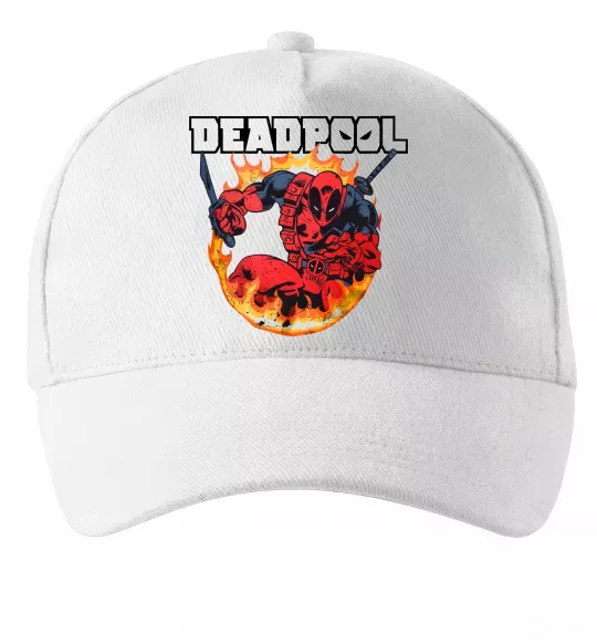 Кепка Deadpool fire Белый фото