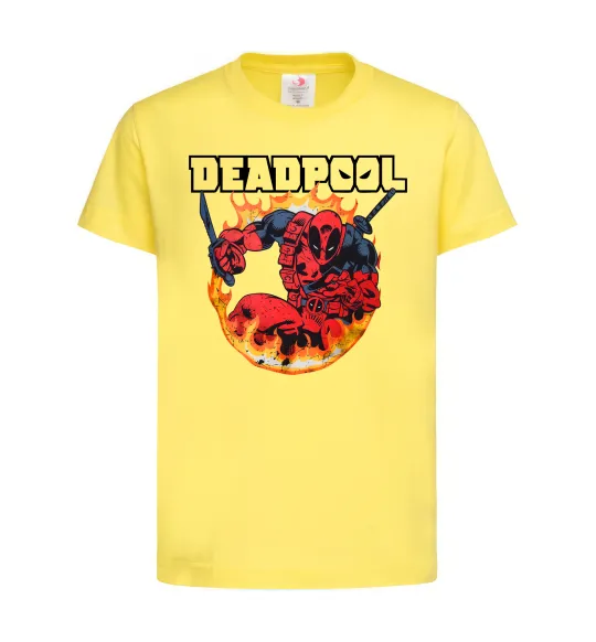 Дитяча футболка Deadpool fire Лимонний фото
