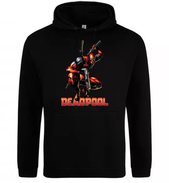 Мужская толстовка (худи) Дедпул комікс Черный фото