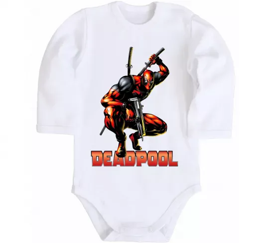 Детский боди Дедпул комікс Белый фото