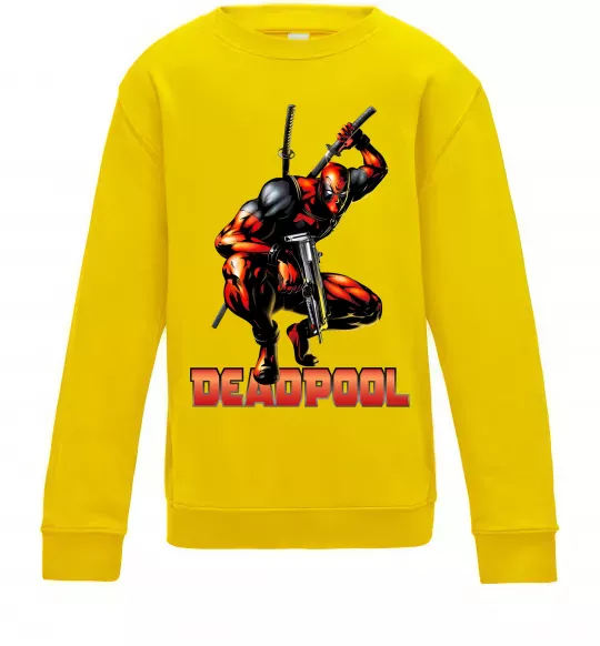 Детский Свитшот Дедпул комікс Солнечно желтый фото