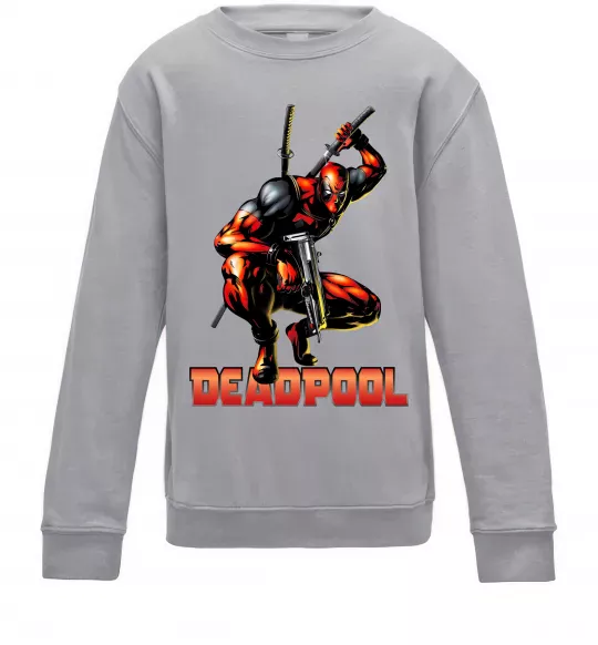 Детский Свитшот Дедпул комікс Серый меланж фото