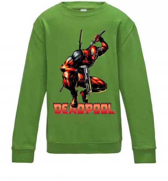 Детский Свитшот Дедпул комікс Лаймовый фото