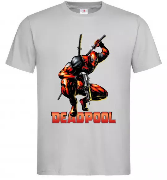 Мужская футболка Дедпул комікс Серый фото