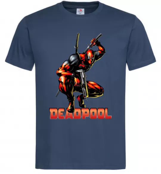 Мужская футболка Дедпул комікс Темно-синий фото