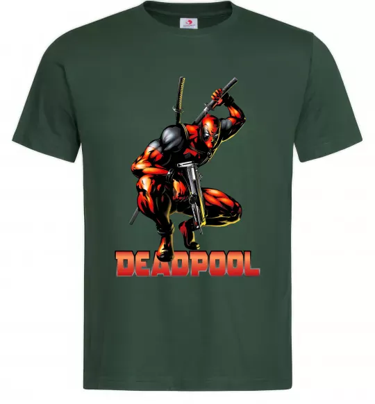 Мужская футболка Дедпул комікс Темно-зеленый фото