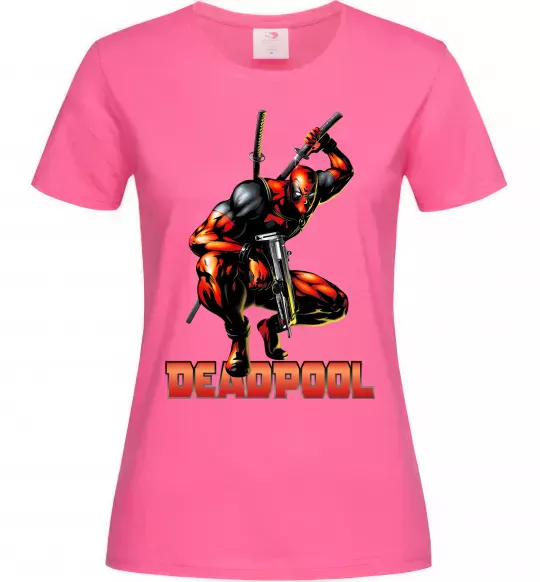 Жіноча футболка Дедпул комікс Яскраво-рожевий фото