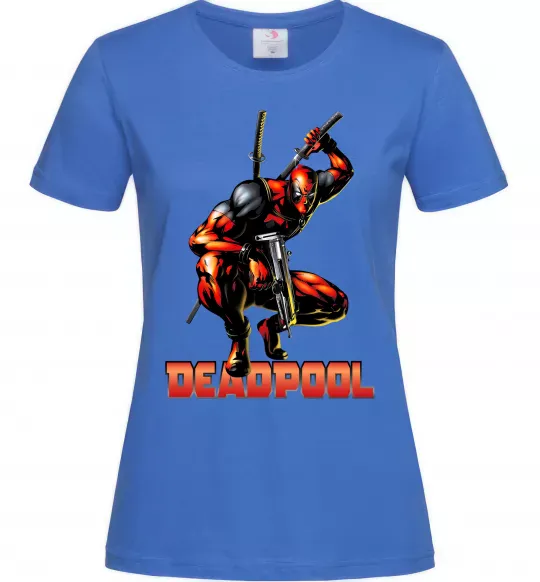 Жіноча футболка Дедпул комікс Яскраво-синій фото