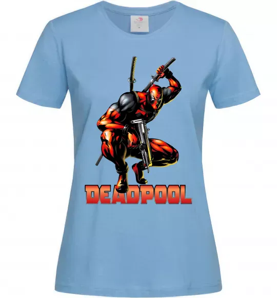 Жіноча футболка Дедпул комікс Блакитний фото