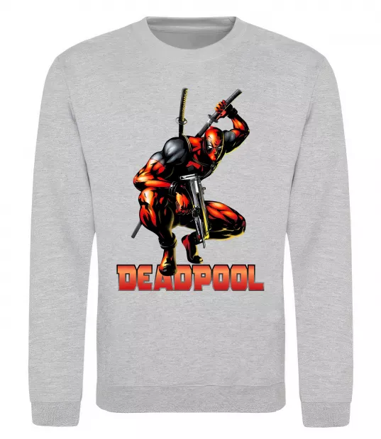 Світшот Дедпул комікс Сірий меланж фото