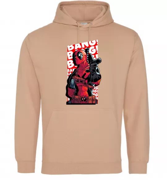 Мужская толстовка (худи) Deadpool Bang Песочный фото