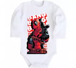 Детский боди Deadpool Bang Белый фото