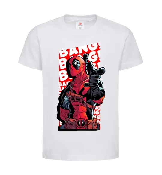 Дитяча футболка Deadpool Bang Білий фото