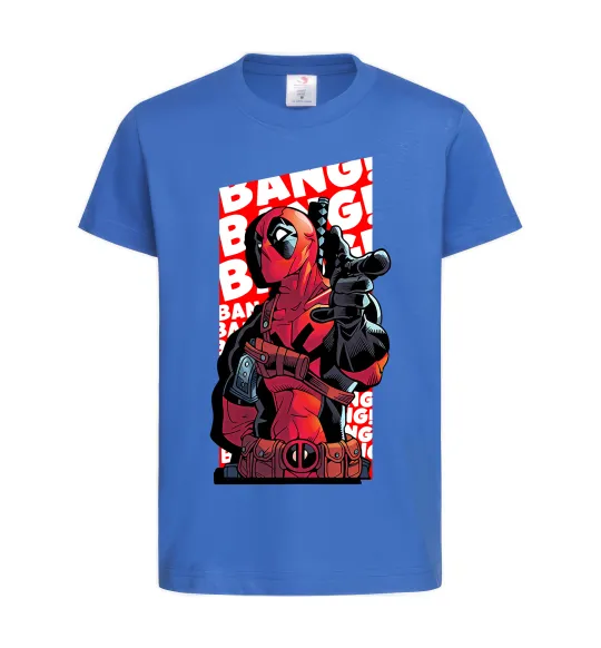 Дитяча футболка Deadpool Bang Яскраво-синій фото