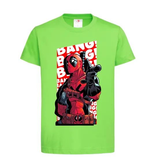 Дитяча футболка Deadpool Bang Лаймовий фото
