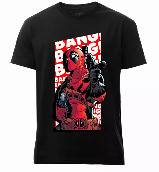 Мужская премиум футболка Deadpool Bang Черный фото