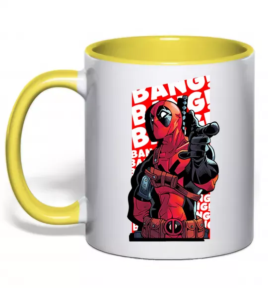 Чашка с цветной ручкой Deadpool Bang Солнечно желтый фото