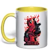 Чашка з кольоровою ручкою Deadpool Bang Лимонний фото