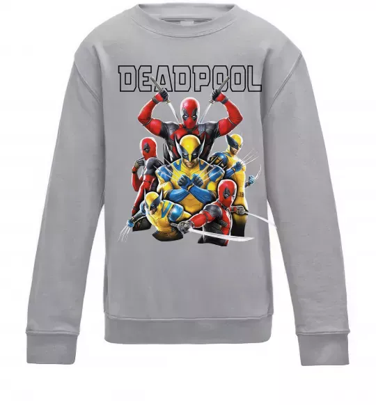 Дитячий світшот Deadpool and wolverine Сірий меланж фото