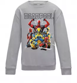 Дитячий світшот Deadpool and wolverine Сірий меланж фото