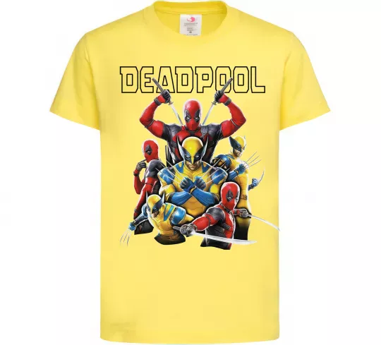 Детская футболка Deadpool and wolverine Лимонный фото