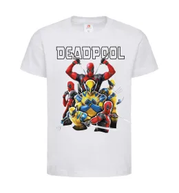 Дитяча футболка Deadpool and wolverine Білий фото