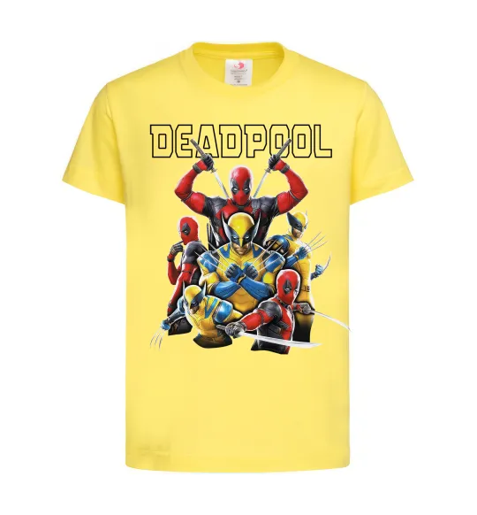 Дитяча футболка Deadpool and wolverine Лимонний фото